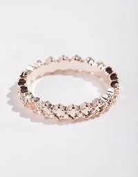 Rose Gold Diamante Band Ring