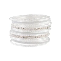 Silver Cup Chain Glitter Multi Bangle