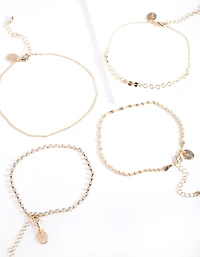 Gold Chain Mix Bracelet/ Anklet Set
