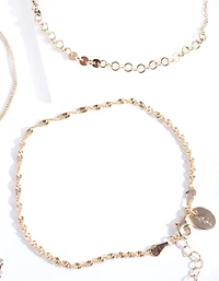 Gold Chain Mix Bracelet/ Anklet Set
