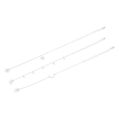 Silver Cubic Zirconia Star Friendship Bracelet Pack