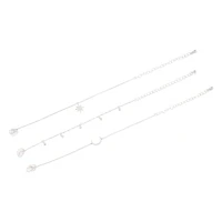 Silver Cubic Zirconia Star Friendship Bracelet Pack
