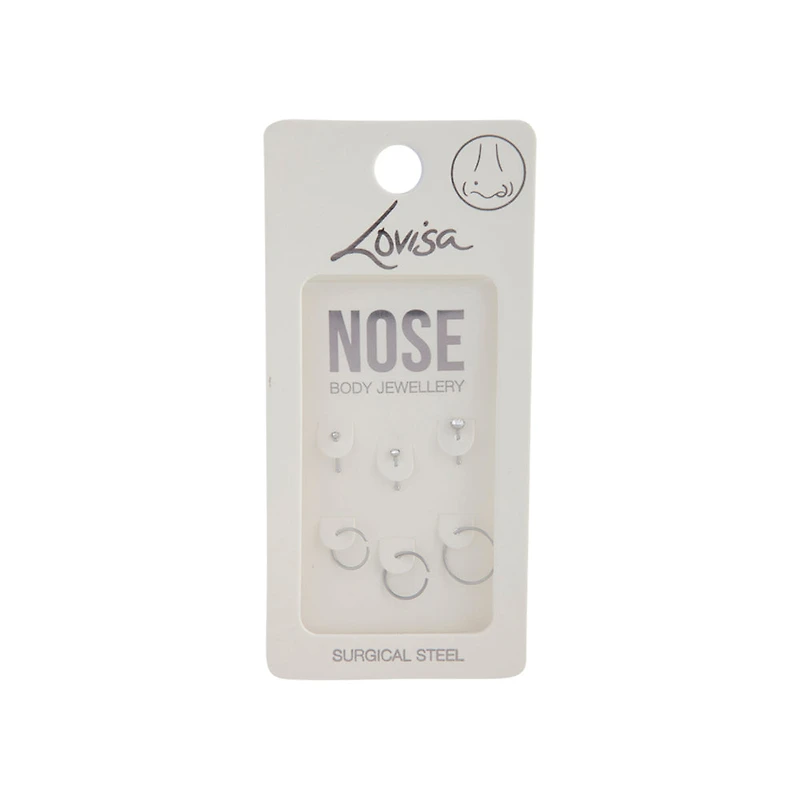 Silver Fine Graduating Nose 6-Pack