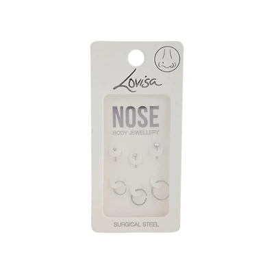 Silver Fine Graduating Nose 6-Pack