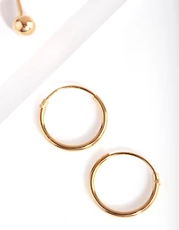 Gold Plated Sterling Silver Mini Studs & Hoop Earring Pack