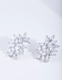Statement Navette Crystal Cluster Stud