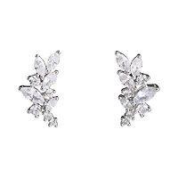 Flower Navette Crystal Stud