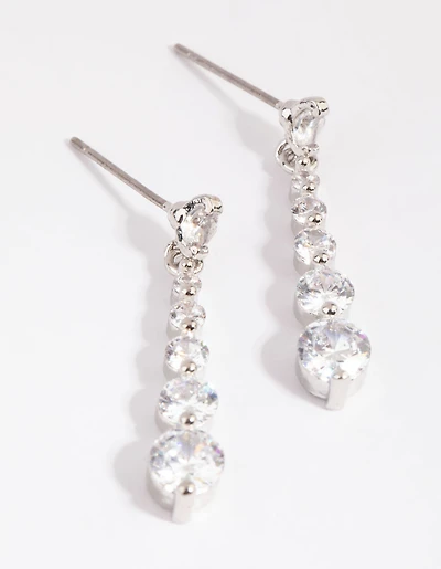 Small Graduated Crystal Drop Earrings