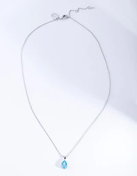 Aqua Pear Crystal Necklace
