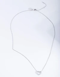 Collier pendentif à cœur ouvert pavé