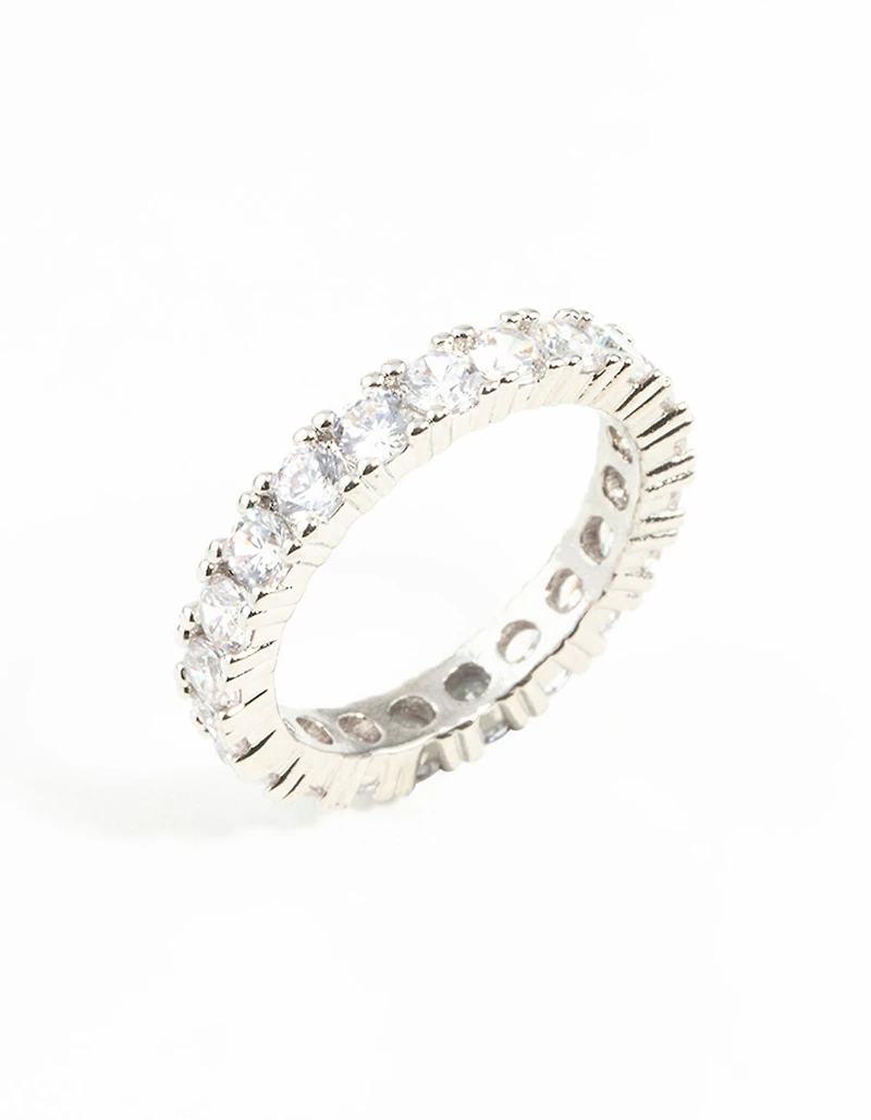 Diamond Simulant Gem Band Ring