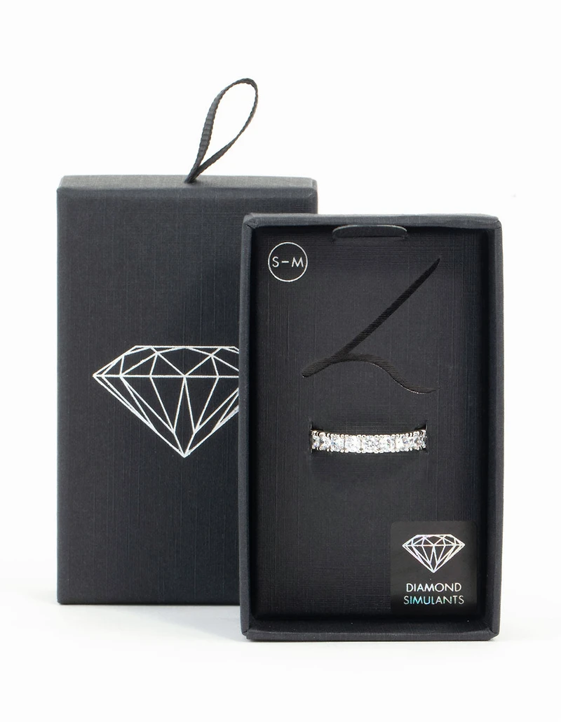 Diamond Simulant Gem Band Ring