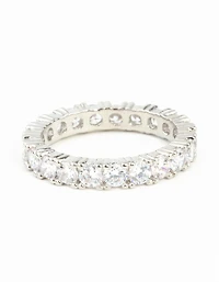 Diamond Simulant Gem Band Ring