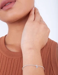 Sterling Silver Star Pendant Stretch Bracelet