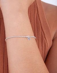 Sterling Silver Star Pendant Stretch Bracelet