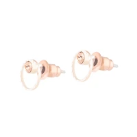 Rose Gold Geometric Circle Diamante Stud Earrings