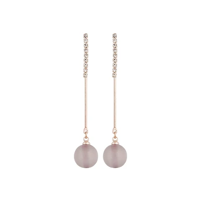 Rose Gold Diamante Stick Cat Eye Earrings