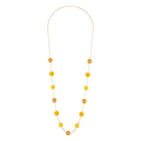 Gold Wrap Bead Station Necklace