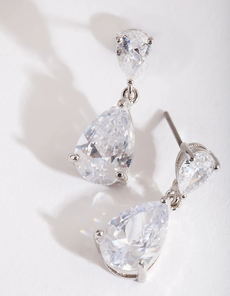 Mirrored Teardrop Crystal Earring
