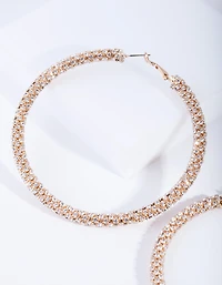 Gold Large Diamante Cup Chain Hoop