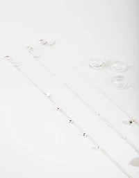 Silver Leaf Anket & Toe Ring Set