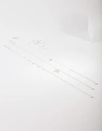 Silver Leaf Anket & Toe Ring Set