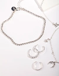 Silver Toe Ring & Anklet Set