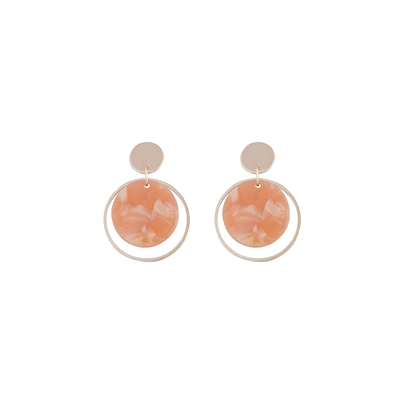 Boucles d’oreilles en disque acrylique cercle en or rose
