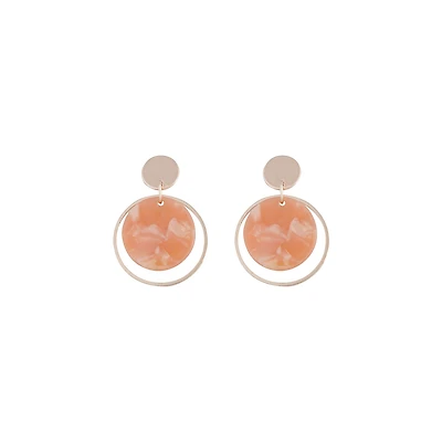 Boucles d’oreilles en disque acrylique cercle en or rose