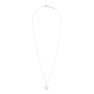 Sterling Silver Circle Diamante Pendant Necklace