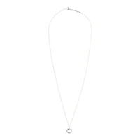 Sterling Silver Circle Diamante Pendant Necklace