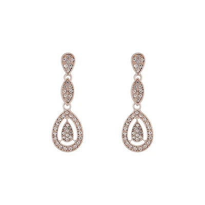 Rose Gold Stone Set Cut Out Earrings