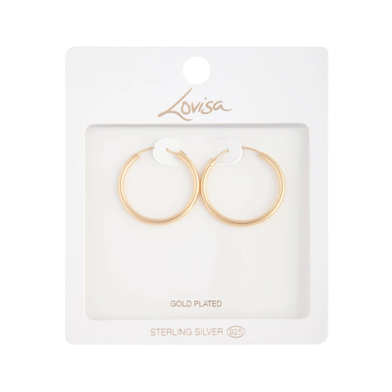 Gold Plated Sterling Silver Hoop Earrings