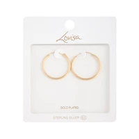 Gold Plated Sterling Silver Hoop Earrings