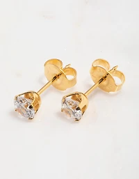 Gold 24K Cubic Zirconia 24K Piercing Stud