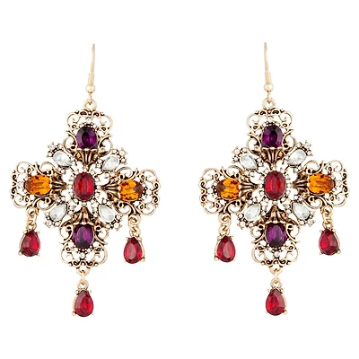 Jewelled Cross Earrings