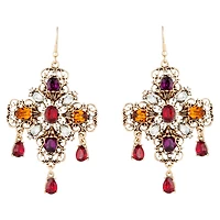 Jewelled Cross Earrings