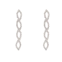 Silver Diamante Leaf Earrings Necklace Set