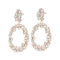 Boucles d’oreilles en cercle serties de pierre en or rose