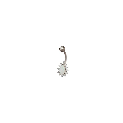 Titanium Opalised Iridescent Belly Bar
