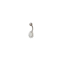 Titanium Opalised Iridescent Belly Bar