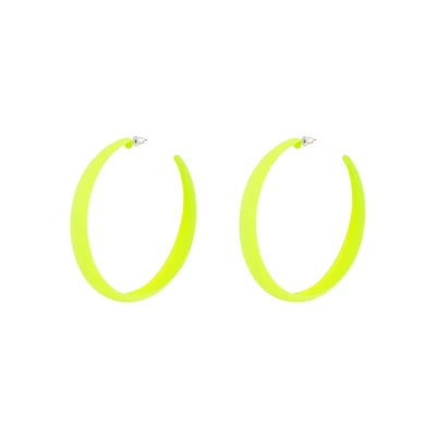 Neon Yellow 3/4 Hoop Earrings