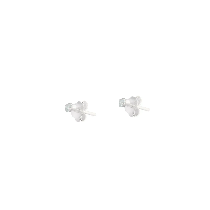 Sterling Silver Cubic Zirconia Micro Stud Earrings