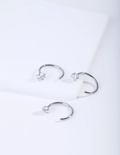 Surgical Steel Crystal Nail Nose Ring Pack