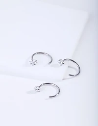 Surgical Steel Crystal Nail Nose Ring Pack