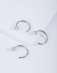 Surgical Steel Crystal Nail Nose Ring Pack