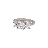 Silver Cubic Zirconia Navette Ring