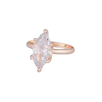 Anneau en pierre Navette en zirconie cubique en or rose