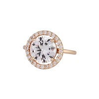 Anneau rond en zircone cubique en or