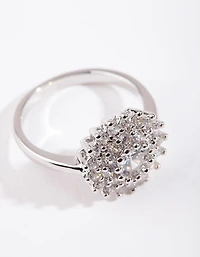 Silver Cubic Zirconia Round Surround Ring